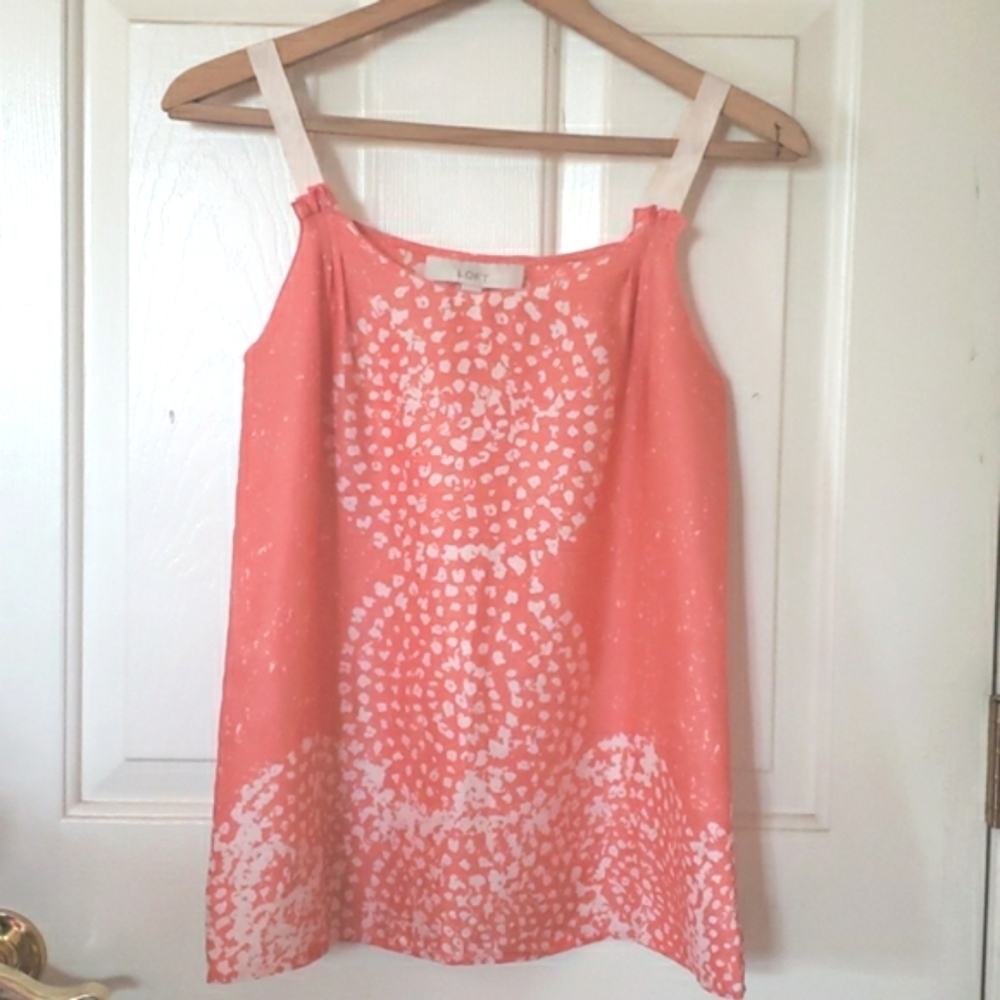 LOFT Sleeveless Boho Ribbon Strap Flowy Tank Top Size XS - Picture 2 of 8